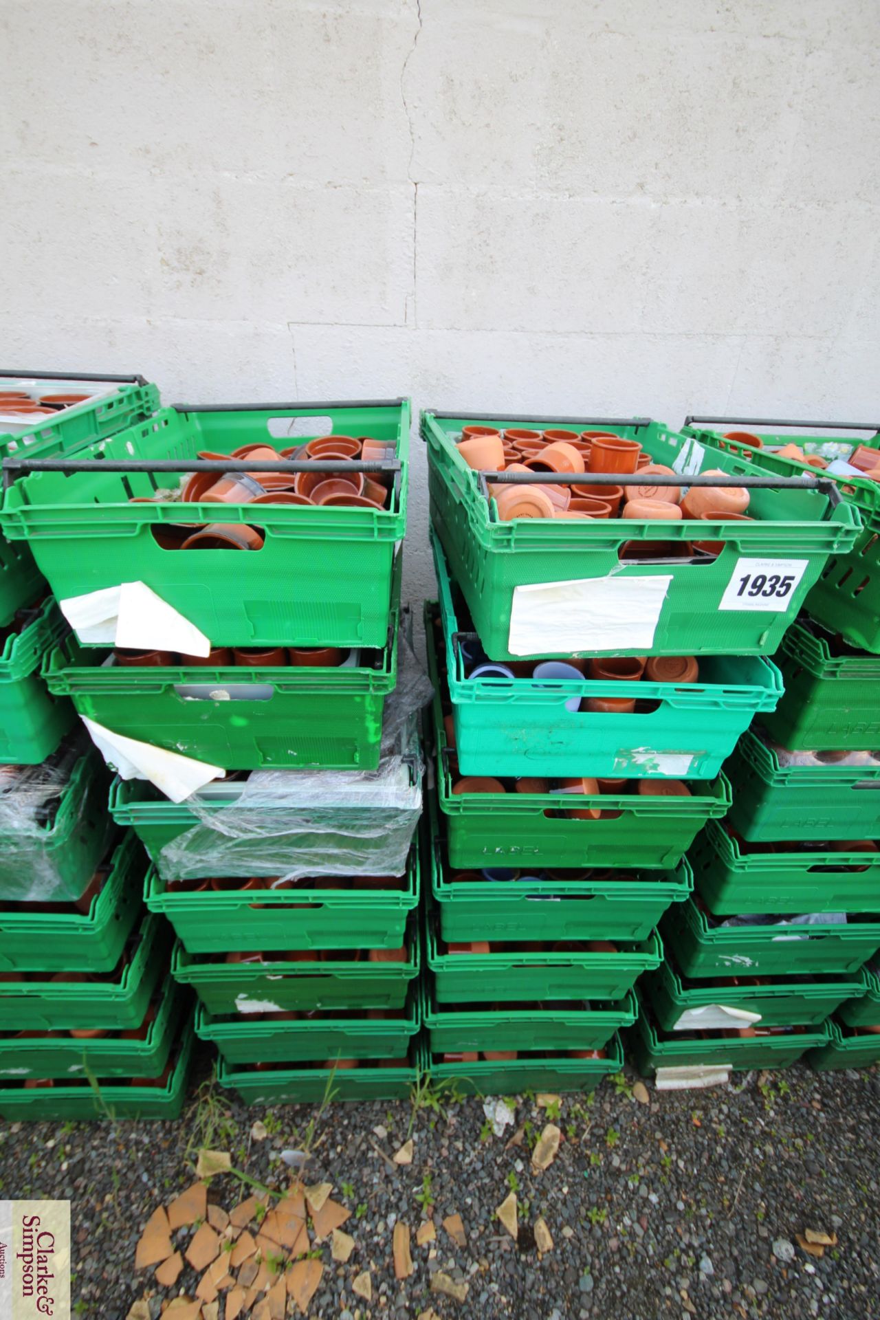 14x stacking vegetable crates. Containing a large