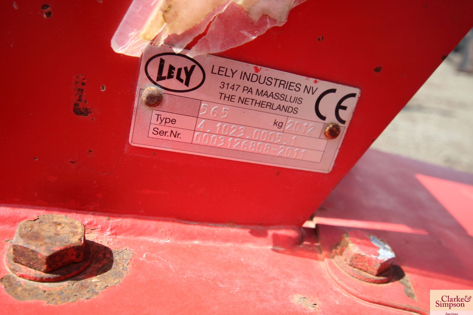 Lely Rotonde 510 CD Expanding Rotary Universal Windrower. 2012. Serial number 0003126808-2011. Owned - Image 12 of 12