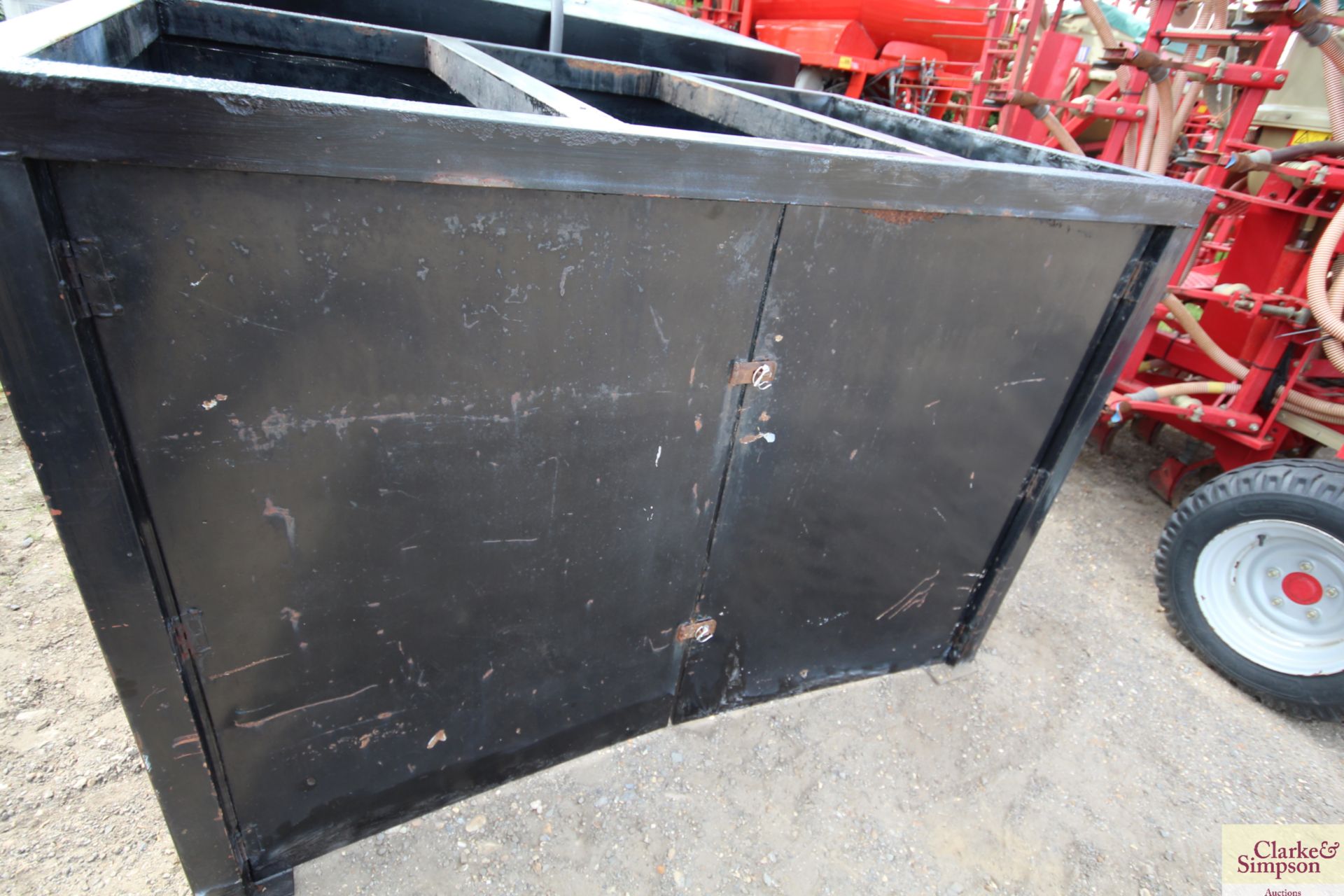 Diesel tank on stand with cupboard below. - Image 7 of 7