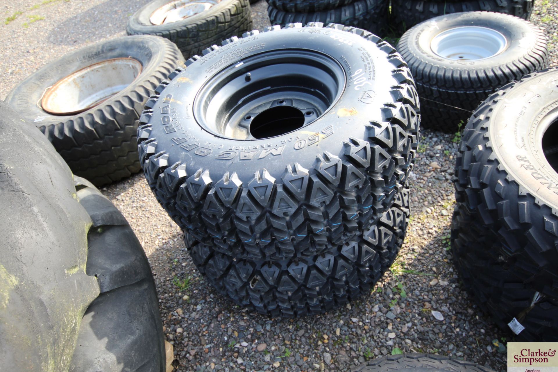 Pair of 25x10.00-12 unused quad bike wheels and ty - Image 2 of 3