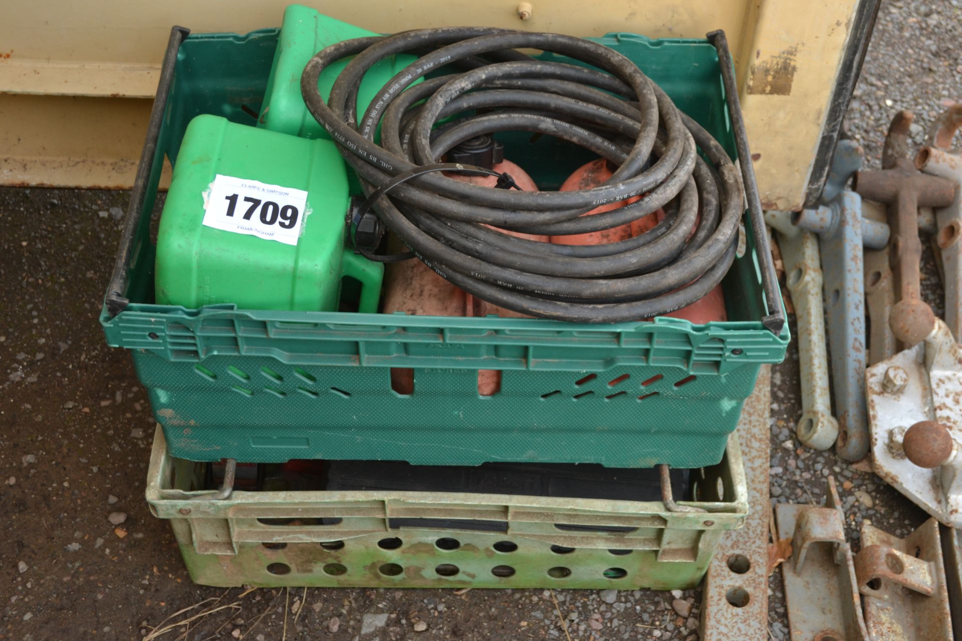 Various petrol cans.