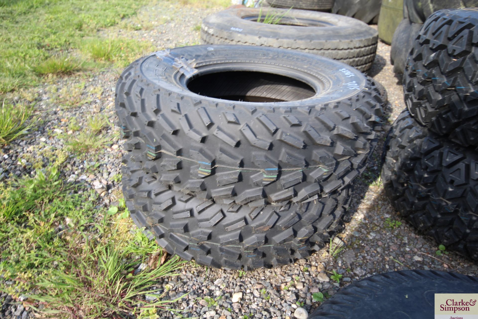 Pair of 25x8-12 unused quad bike tyres.