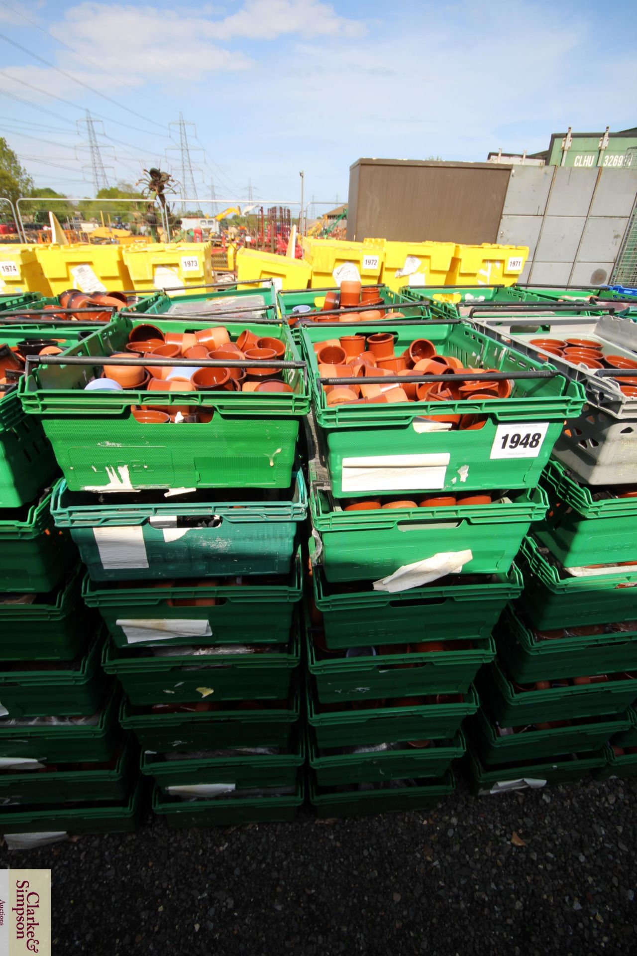 14x stacking vegetable crates. Containing a large