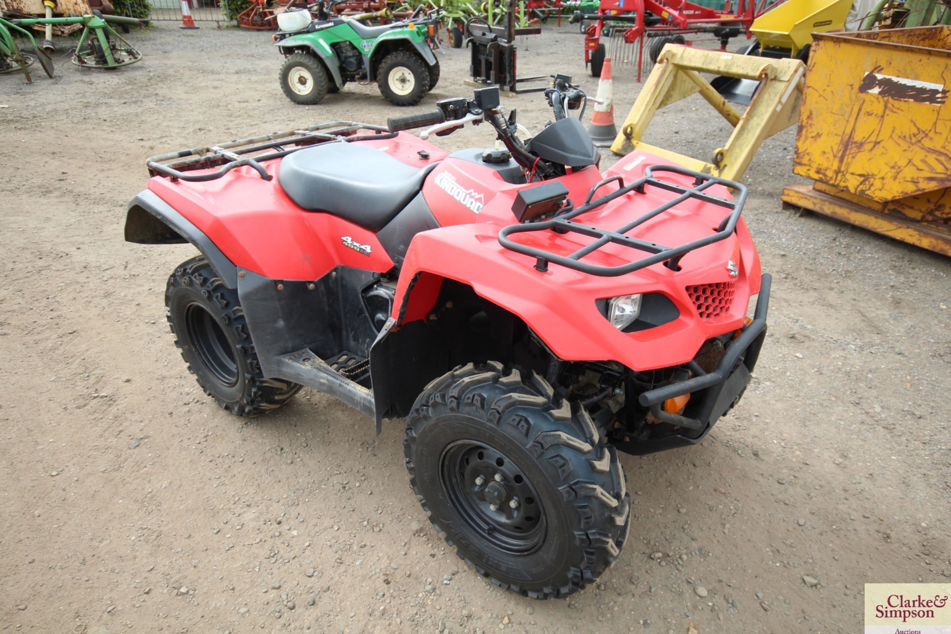 Suzuki King Quad 400 4WD quad bike. Registration AY15 AZG. Date of first registration 19/08/2015.