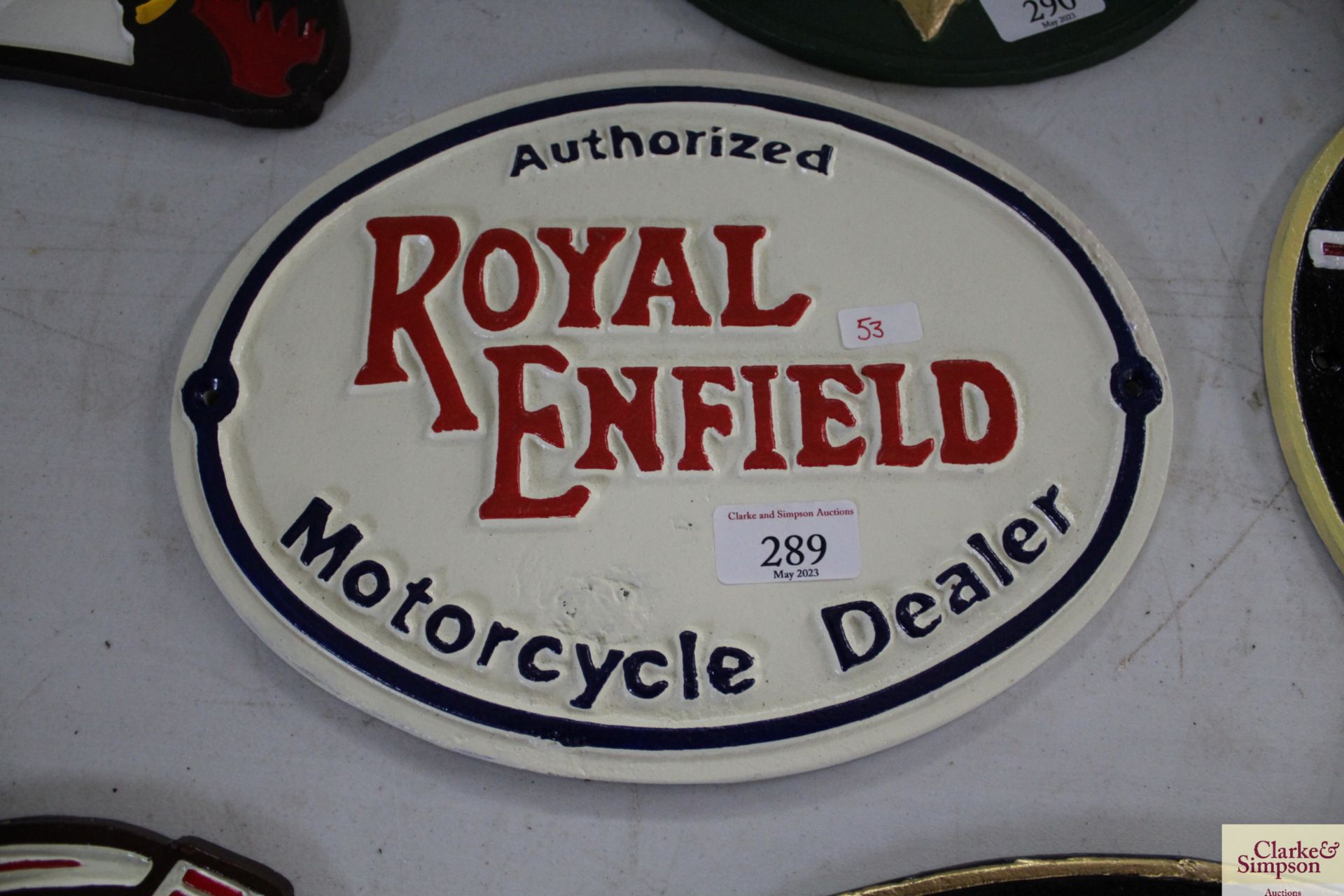 Royal Enfield sign. V