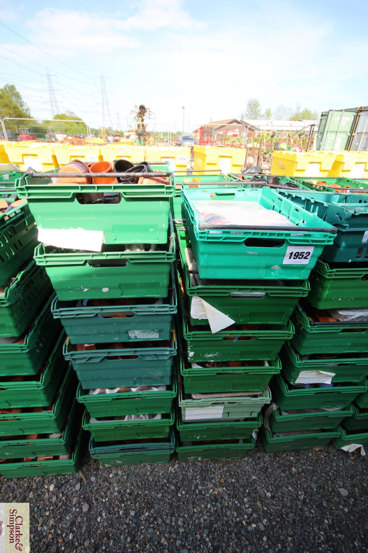 14x stacking vegetable crates. Containing a large