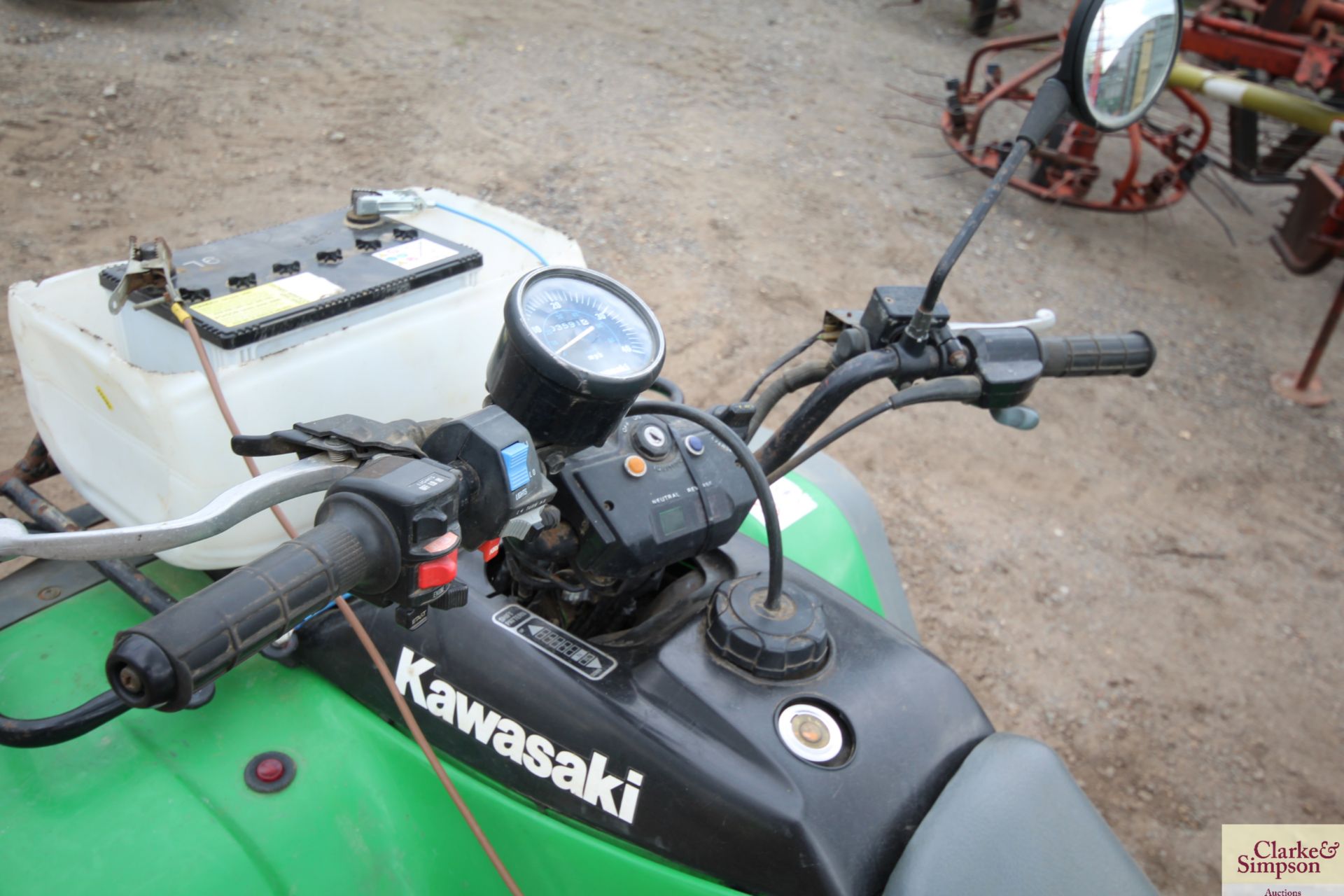 Kawasaki KLF300 4WD quad bike. 3,551 miles. With road lighting kit. V - Image 8 of 21
