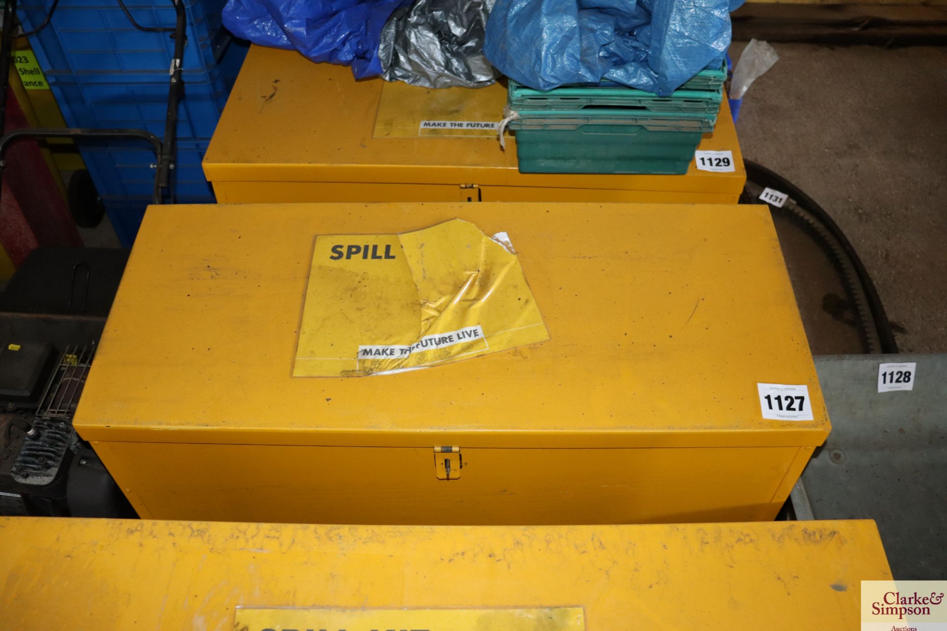 Metal cabinet contain part spill kit. V