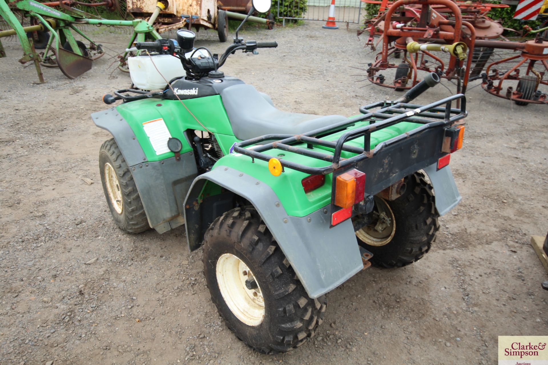 Kawasaki KLF300 4WD quad bike. 3,551 miles. With road lighting kit. V - Image 2 of 21