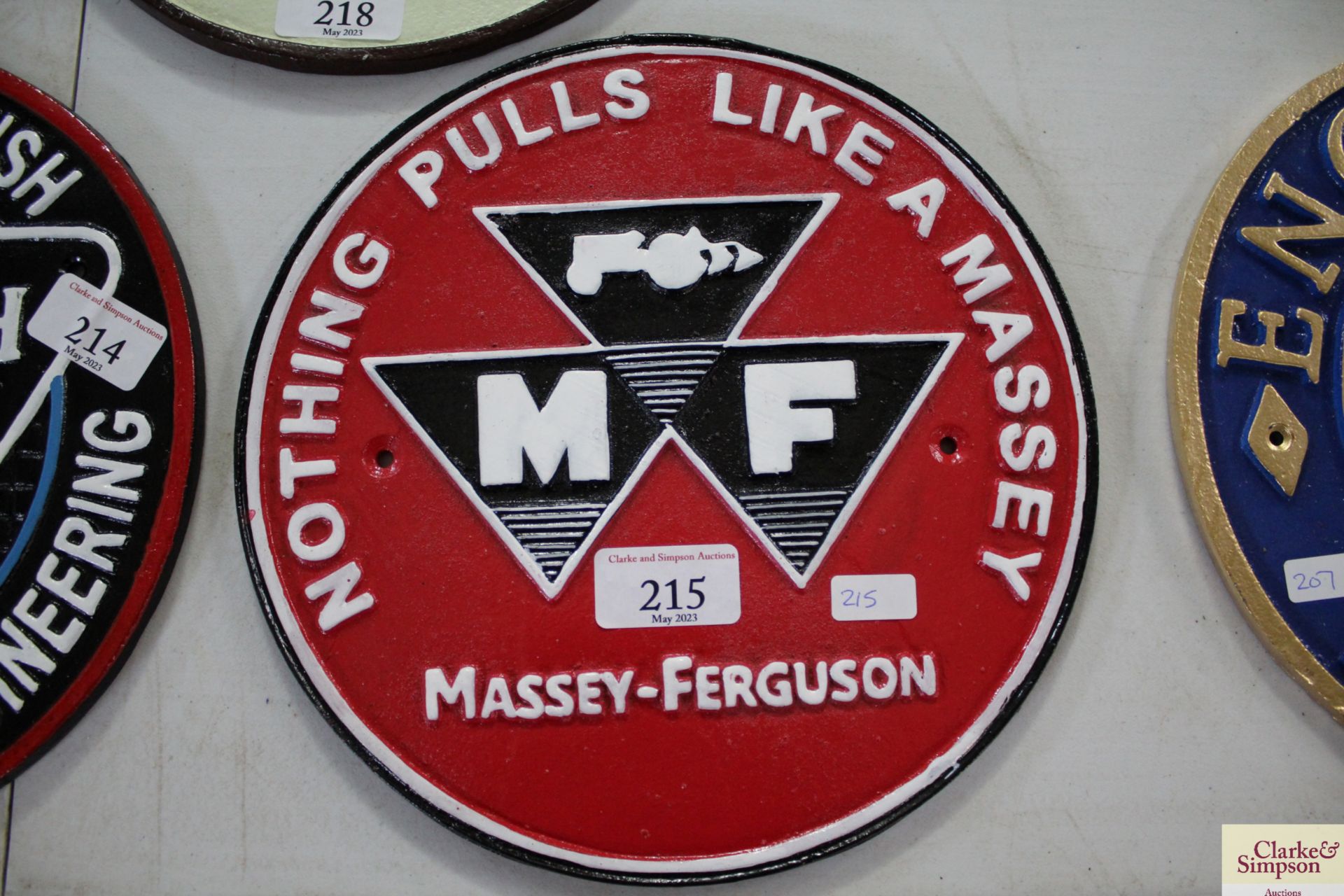 Cast Massey Ferguson sign. V