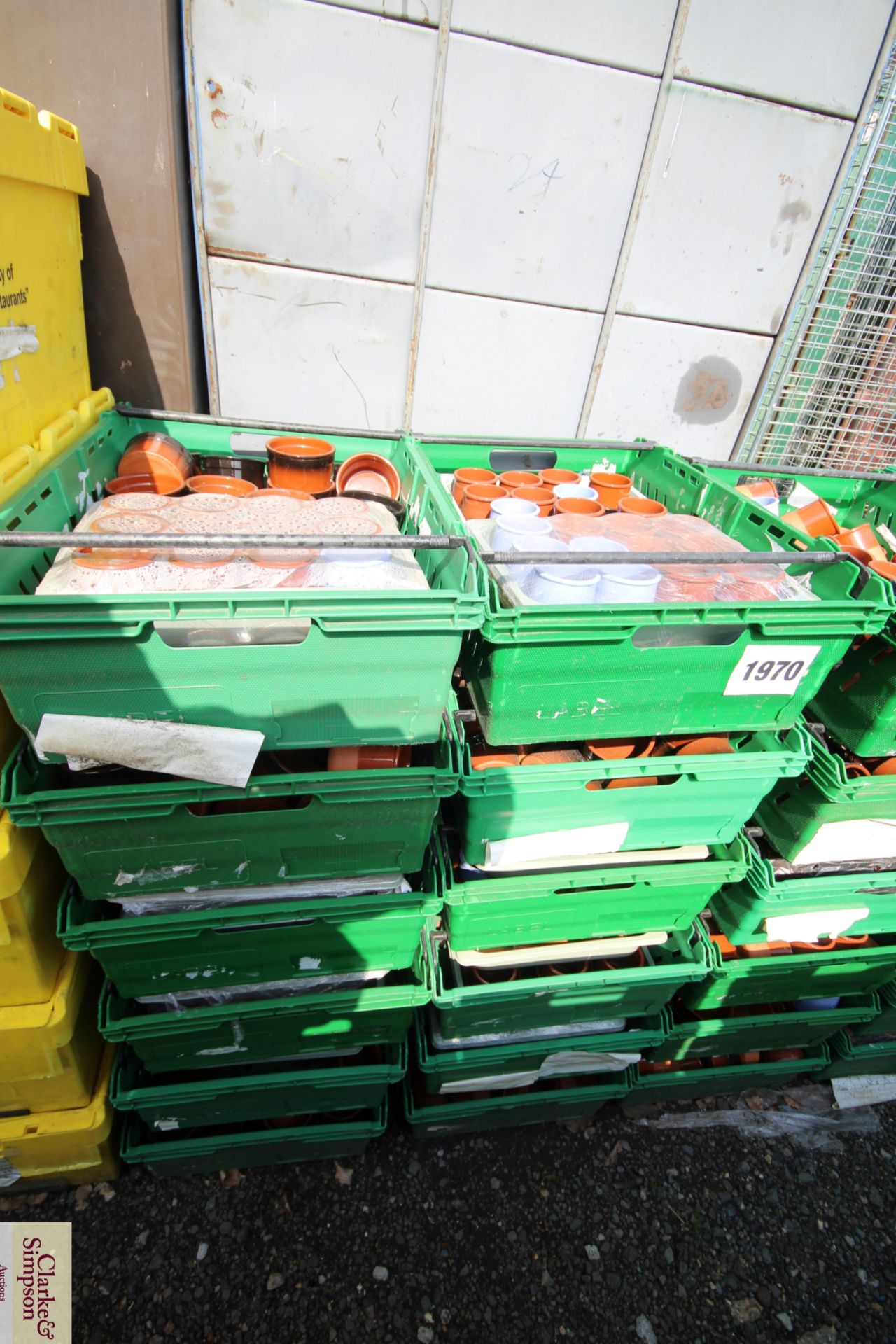 12x stacking vegetable crates. Containing a large