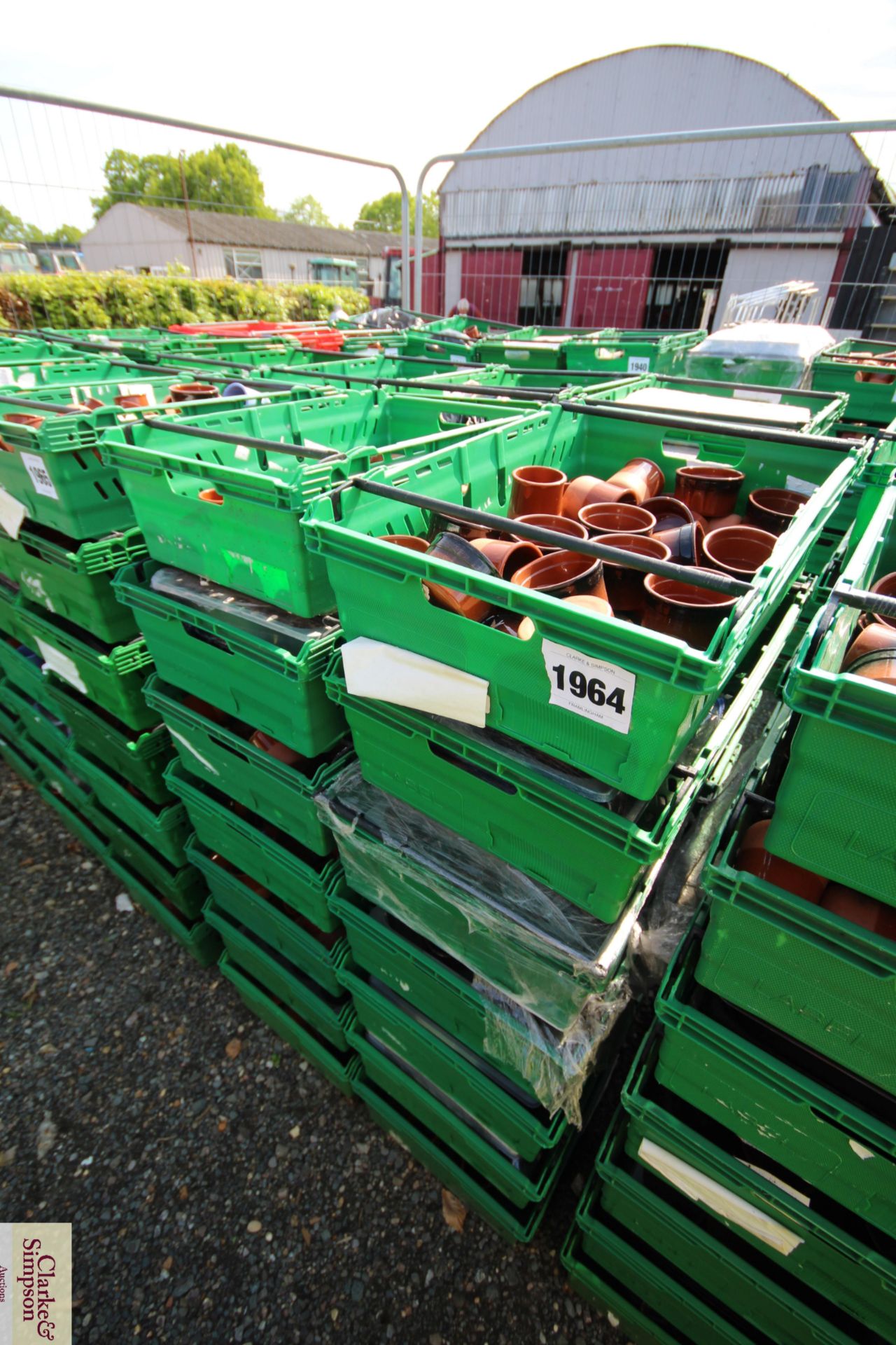 14x stacking vegetable crates. Containing a large