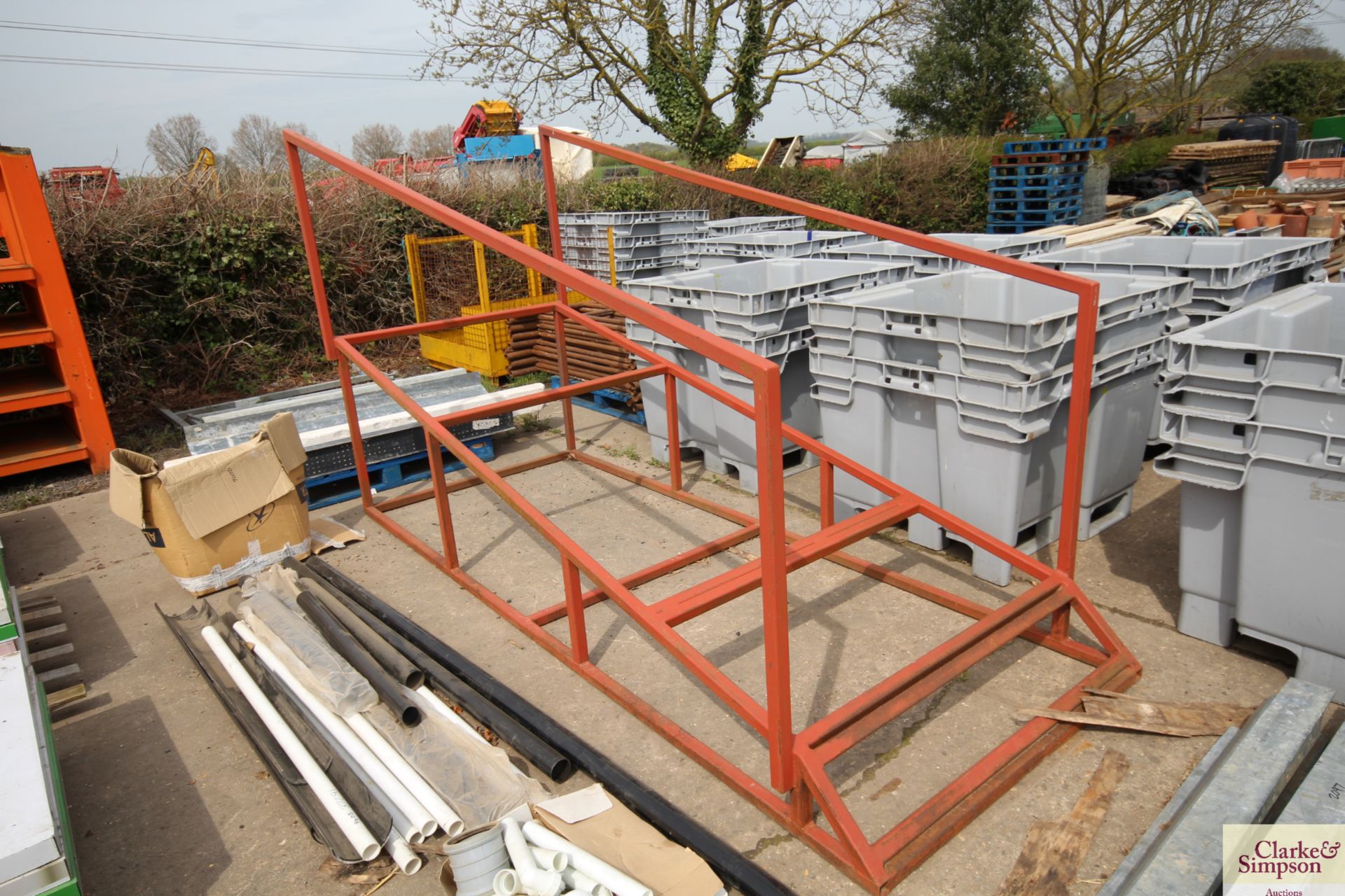 Steel horse muck trailer loading ramp frame.