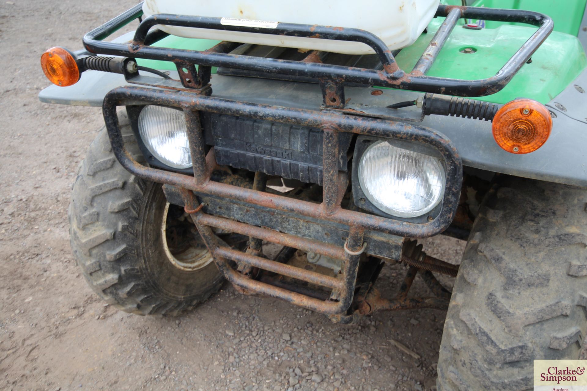 Kawasaki KLF300 4WD quad bike. 3,551 miles. With road lighting kit. V - Image 5 of 21