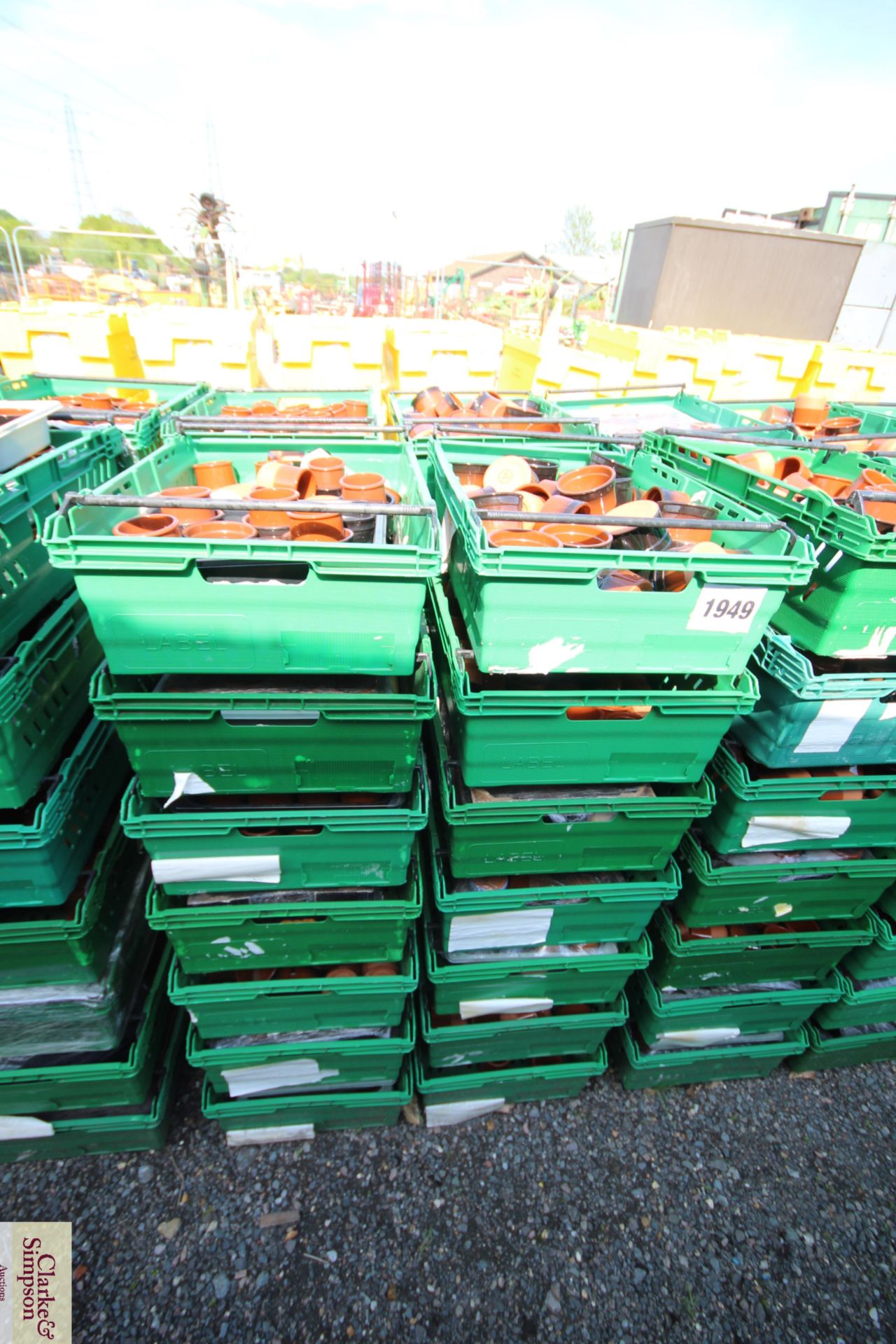 14x stacking vegetable crates. Containing a large