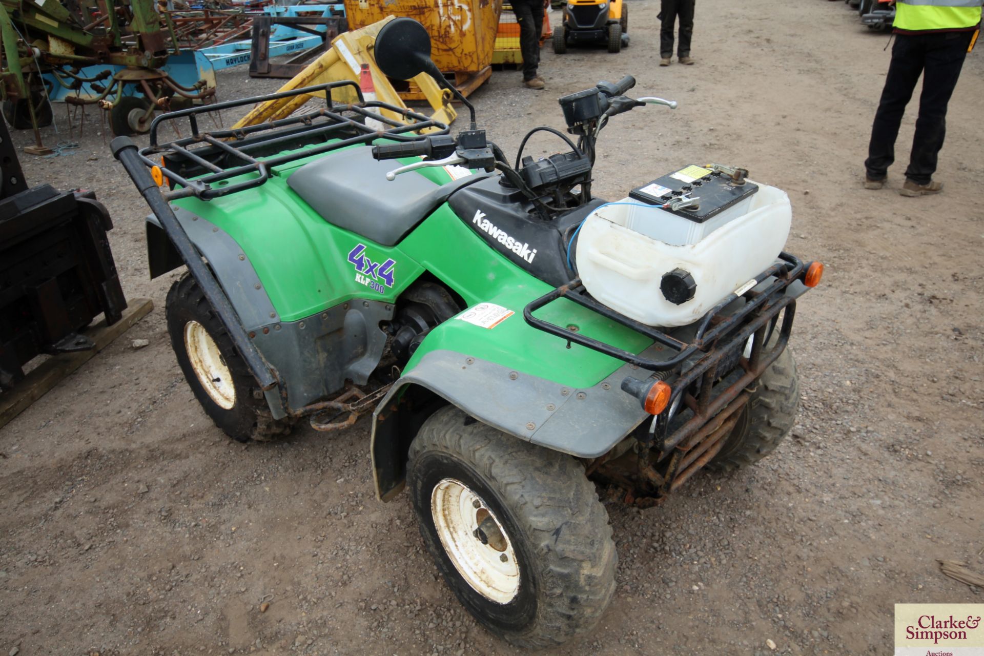 Kawasaki KLF300 4WD quad bike. 3,551 miles. With road lighting kit. V - Image 4 of 21