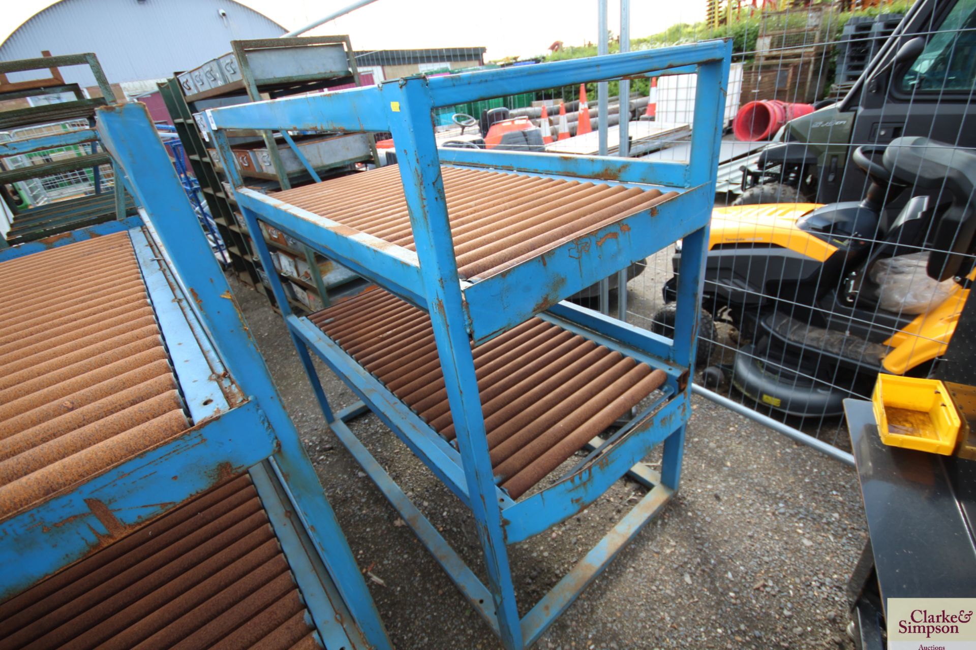 Two tier roller table.