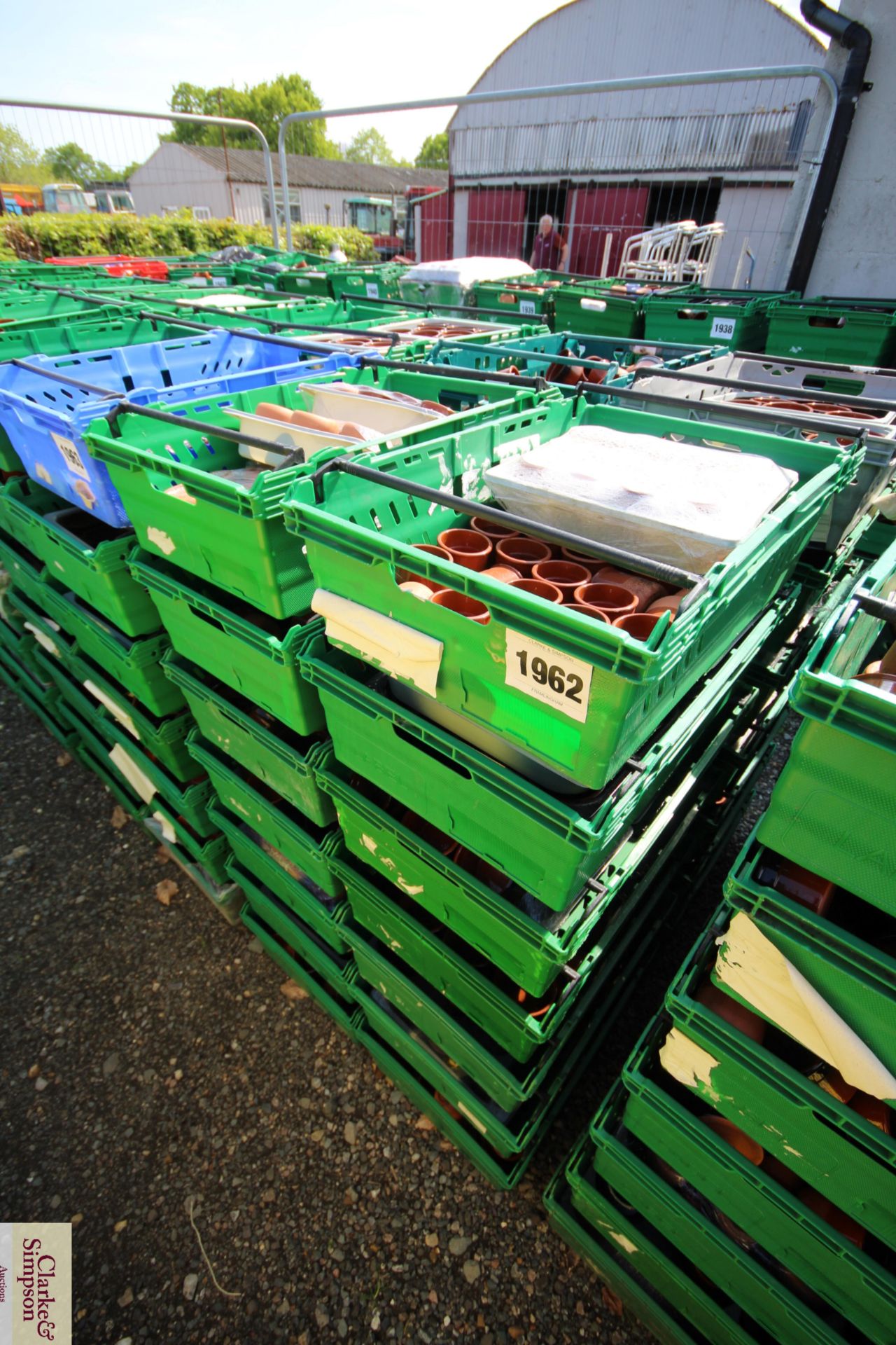 14x stacking vegetable crates. Containing a large