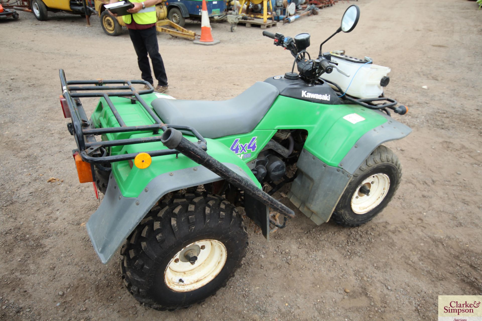 Kawasaki KLF300 4WD quad bike. 3,551 miles. With road lighting kit. V - Image 3 of 21