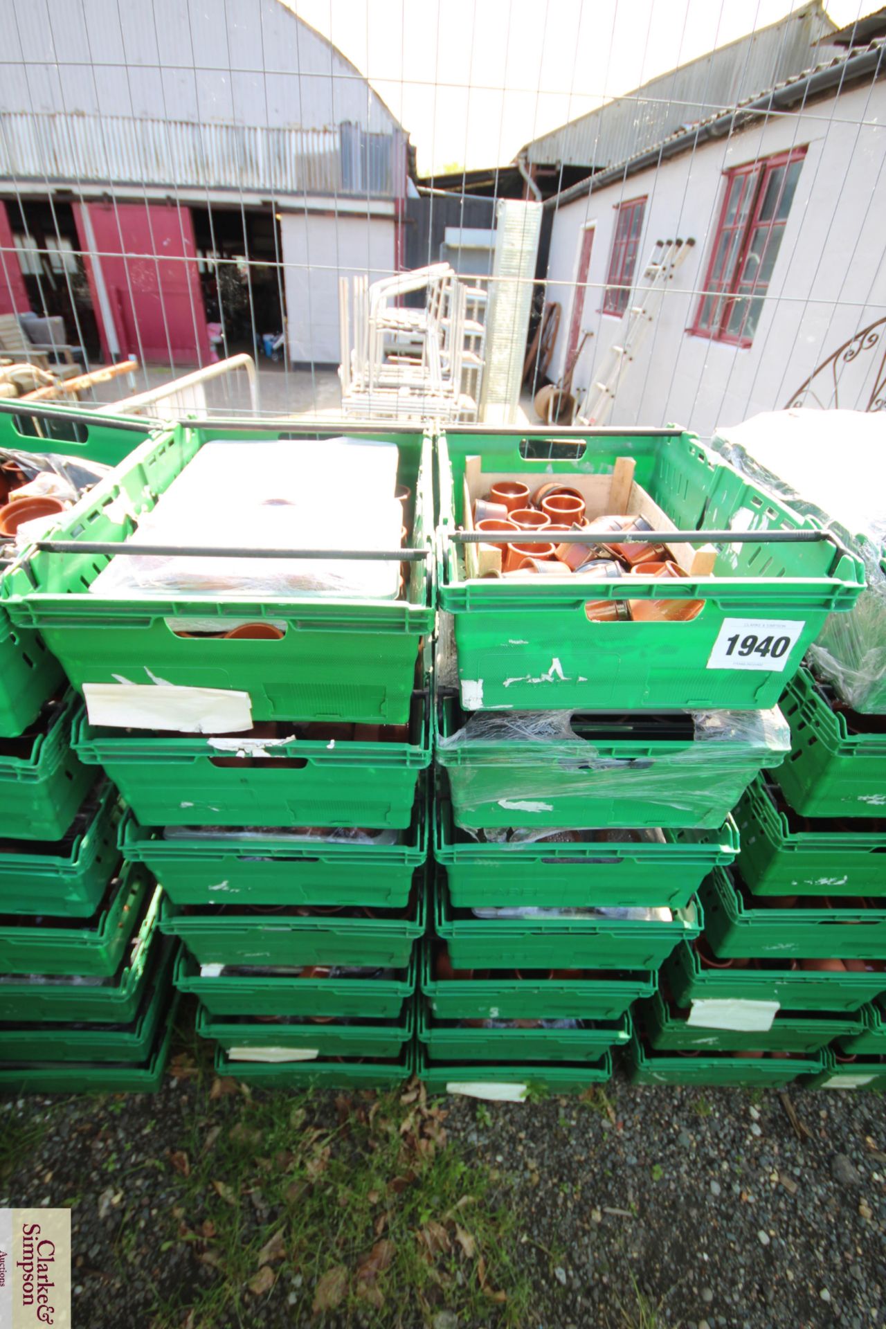 14x stacking vegetable crates. Containing a large