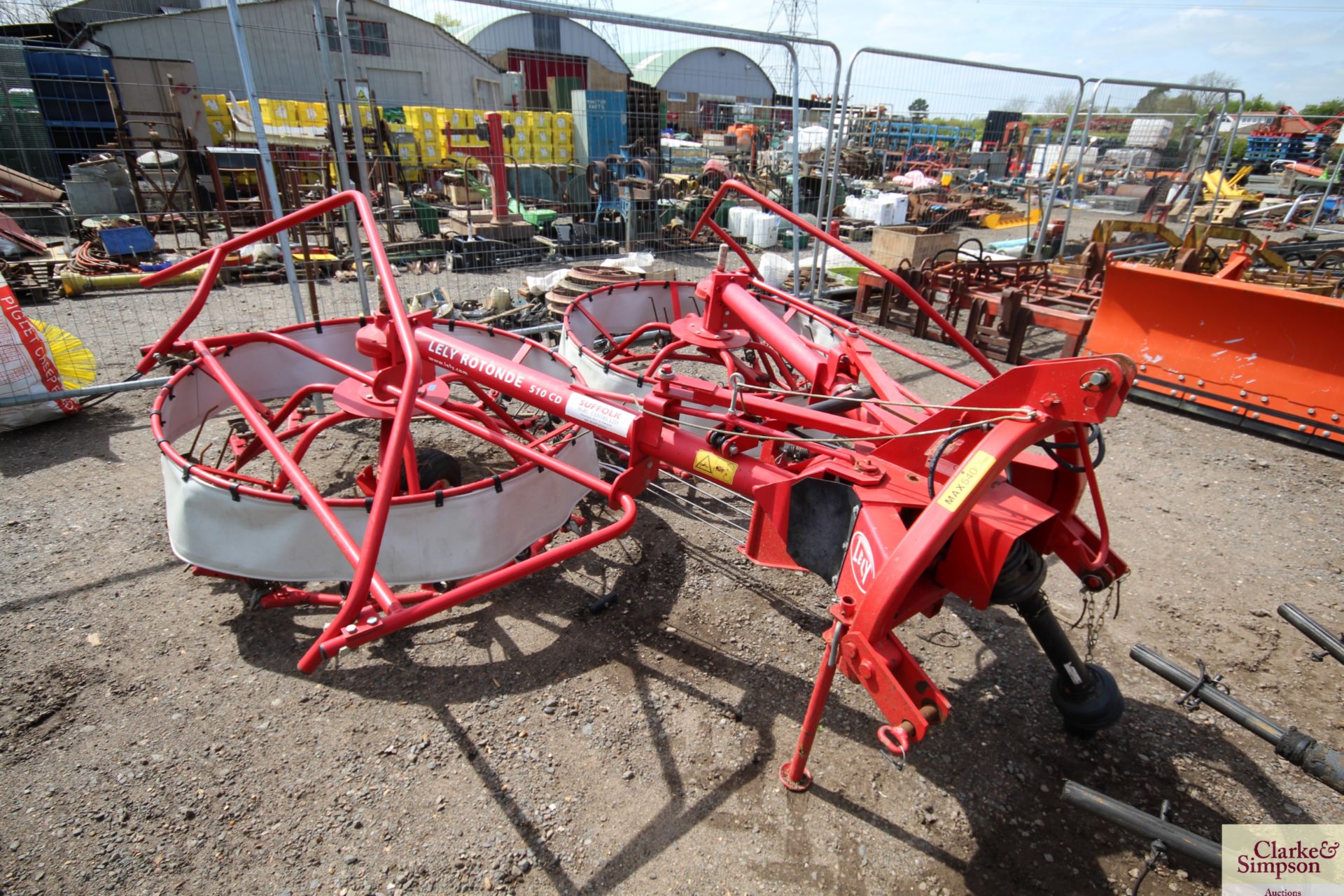 Lely Rotonde 510 CD Expanding Rotary Universal Windrower. 2012. Serial number 0003126808-2011. Owned