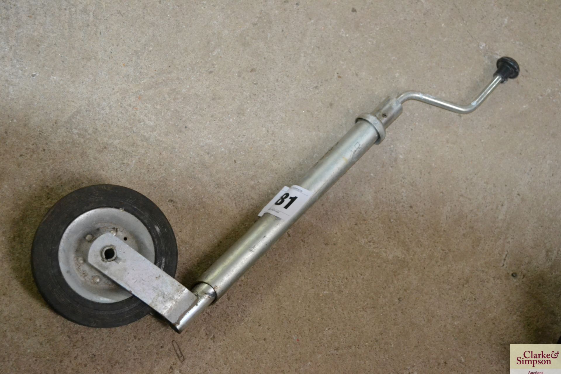 Trailer jockey wheel.