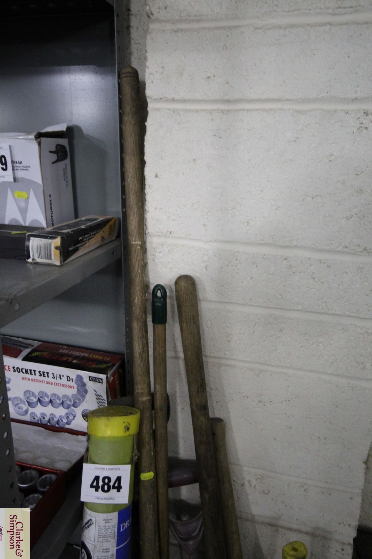 Quantity of long handled tools and unused drain rods. - Image 2 of 4