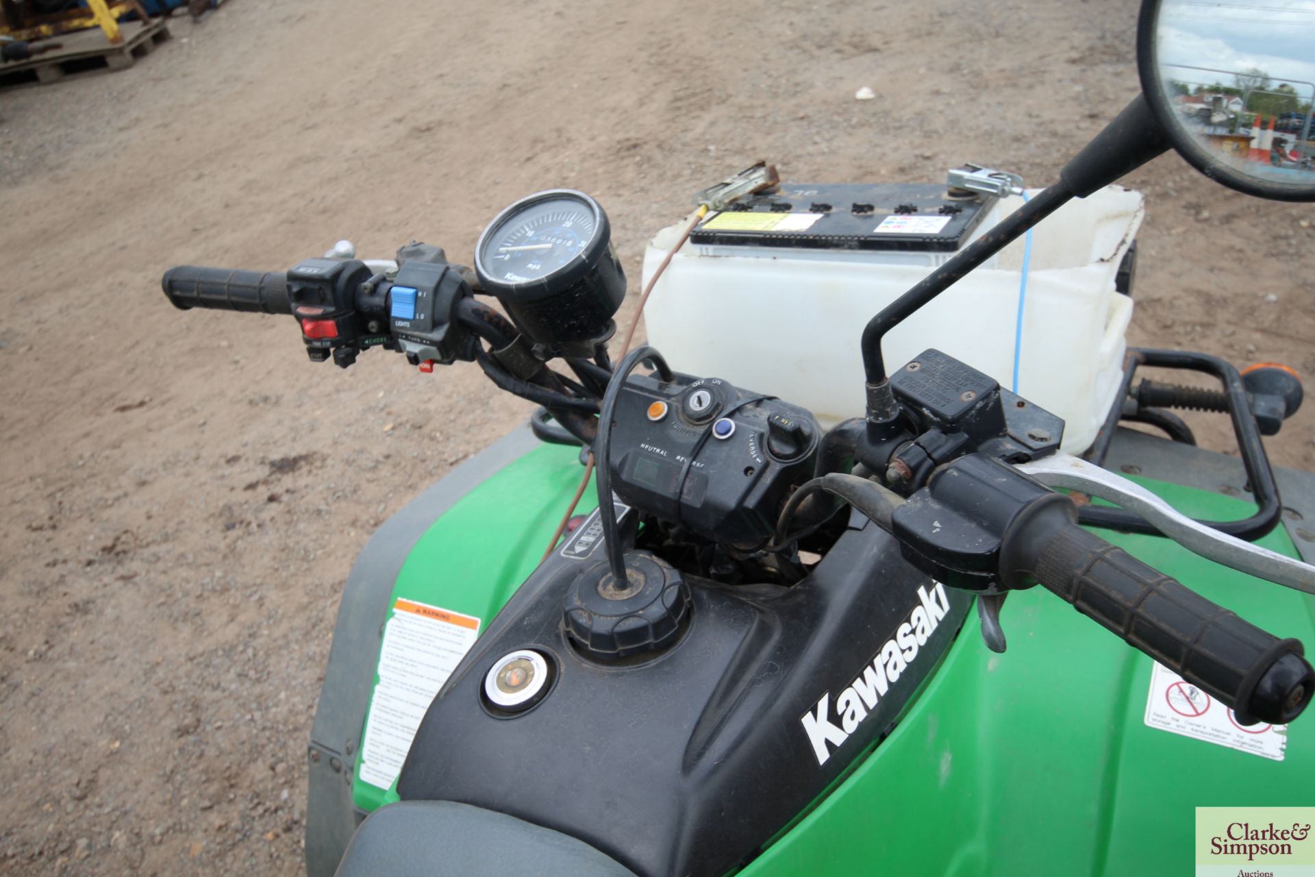 Kawasaki KLF300 4WD quad bike. 3,551 miles. With road lighting kit. V - Image 16 of 21