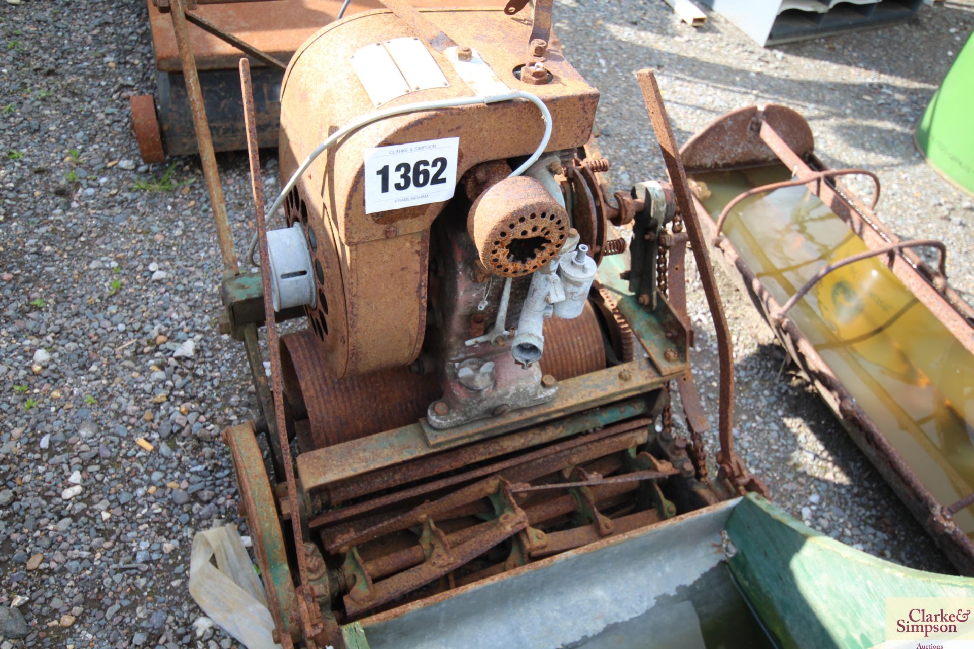 Vintage cylinder mower. - Image 2 of 2