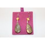 A pair of Sterling and labradorite ear-rings with