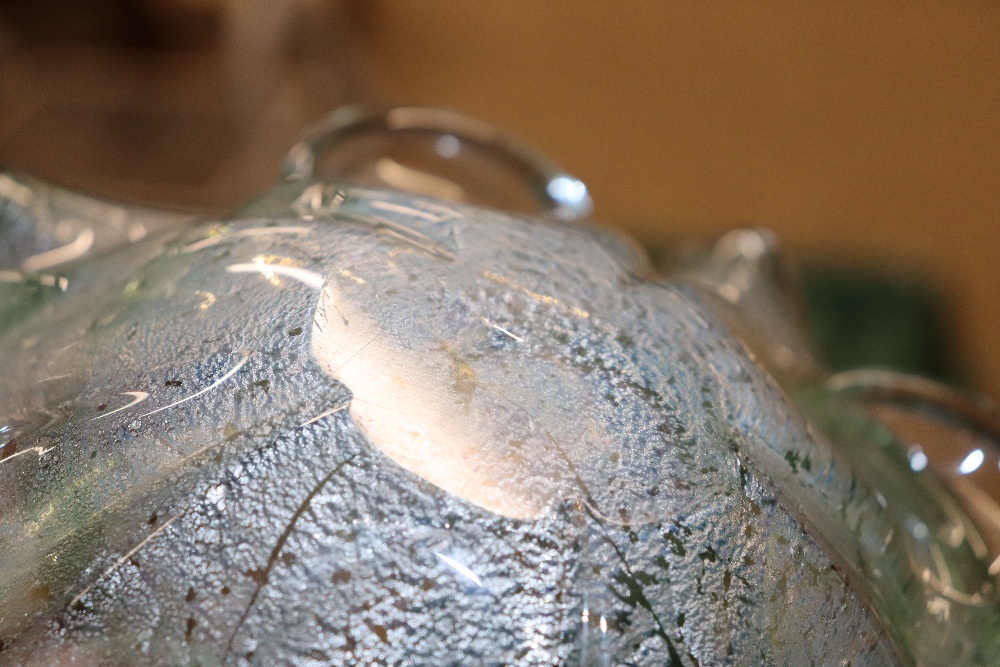 A cranberry glass baluster water jug; a Vasart type amber and mottled glass bowl with ribbed - Image 3 of 18