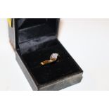 A 9ct gold and diamond set ring, ring size Q, appr