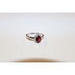 A 925 silver dress ring set with coloured stone