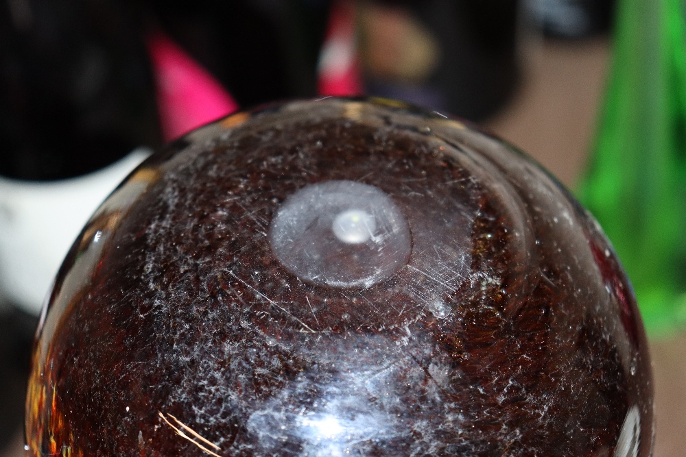 A cranberry glass baluster water jug; a Vasart type amber and mottled glass bowl with ribbed - Image 11 of 18