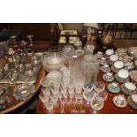 A large quantity of table glassware