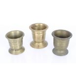 A collection of three 17th Century bronze mortars,