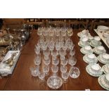 A collection of various cut and other table glassw