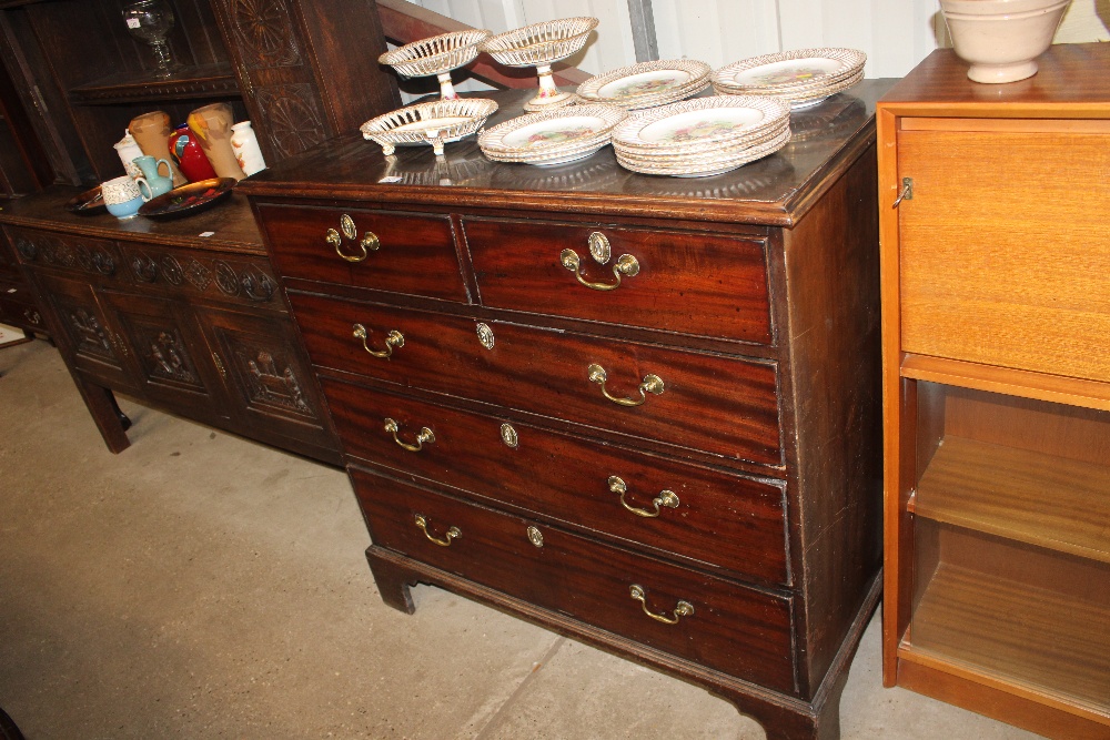 A George III mahogany chest fitted two short and t