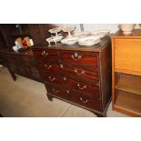 A George III mahogany chest fitted two short and t