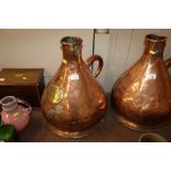 A large antique copper jug of haystack shape