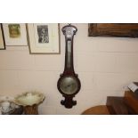 A Victorian rosewood cased banjo barometer