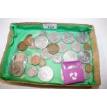 A box of crowns and other coinage