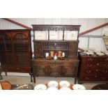 A large Victorian carved oak dresser