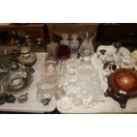 Various glassware including The Dartington decante