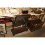 A Victorian mahogany swing toilet mirror