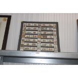 A quantity of mounted Players cigarette cards