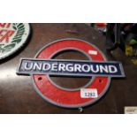 A painted cast iron sign for London Underground (c