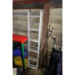 An aluminium extending ladder