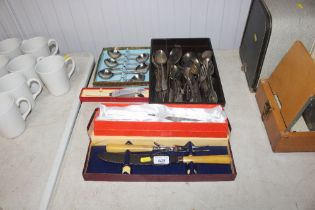A quantity of various silver plated and other cutl