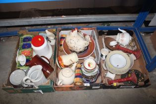 Three boxes of miscellaneous china to include whis